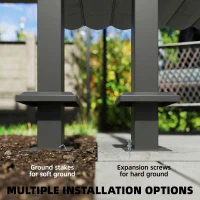 Outsunny 10' x 10' Retractable Pergola Canopy, Wall-Mounted Pergola, Outdoor Sun Shade Shelter for Garden, Balcony, Dark Grey(m-6)