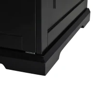 PawHut 37.5" Wooden Covered Mess Free Cat Litter Box End Table Hideaway Cabinet with Storage for Accessories, Black(m-8)