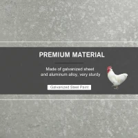 PawHut 30 lbs Capacity Automatic Chicken Poultry Feeder with a Galvanized Steel and Aluminium Build, Weatherproof Design(m-6)