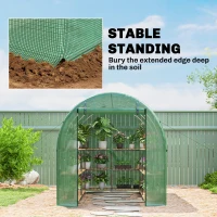 Outsunny 13' x 6' x 6' Outdoor Walk-in Tunnel Greenhouse Portable Plant Gardening Warm House with PE Cover Green(m-7)