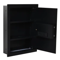 HOMCOM Flat Superior Electronic Hidden Wall Safe Box for Jewelry or Valuables Digital Lock Home Office Hotel Security (Black)(m-11)
