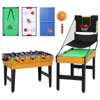 Soozier 53 in 5-in-1 Combo Multi Game Table with Foosball, Pool, Hockey, Table Tennis, Basketball for Adults(m-14)
