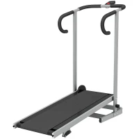 Soozier Walking Pad Treadmill with 16.5% Incline, Foldable Treadmill with LCD Monitor and Handle Bar for Home, Non-Electric(m-2)