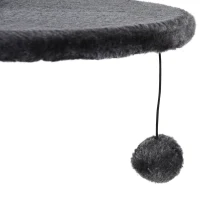 PawHut Adjustable Height Floor-To-Ceiling Vertical Cat Tree with Carpet Platforms, Condo & Rope Scratching Areas, Dark Grey(m-8)