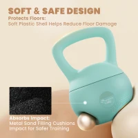 Soozier 26 lb Soft Kettlebell, Sand Filled Weight w/ Grip Handle, Kettlebell Weight for Full Body Workout, Green(m-4)