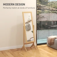 HOMCOM Adjustable Angle Dressing Full Length Mirror, Oak(m-5)