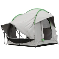 Outsunny 2000mm Waterproof SUV Tent, Car Tent with 3 Doors and Mesh Window, for 5-6 Person Camping Travel, Grey and Green(m-2)