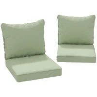 Outsunny 4-Piece Seat Cushion Pillows Replacement, Patio Chair Cushions Set with Back for Indoor Outdoor, Green(m-9)