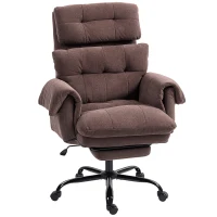 HOMCOM Reclining Executive Computer Desk Chair, Ergonomic Office Chair with Footrest and Thickly Padded, Coffee(m-9)