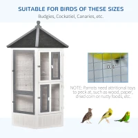 PawHut 72" Aviary Bird Cage, Includes Perches, Lockable Doors, Nesting Areas, Elegant Vintage Flight Enclosure Suitable for Small Parrots, Budgie, Canary, Cockatiel(m-5)