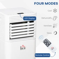 HOMCOM 8000 BTU Portable Air Conditioner with Fan & Dehumidifier Mode, Quiet AC Unit with Remote Control, 24-Hour Timer, White(m-4)