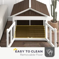 PawHut 40"L Wooden Dog House Outdoor Indoor for Small, Medium, Large Dogs, with Air Vents & Elevated Removable Floor(m-7)