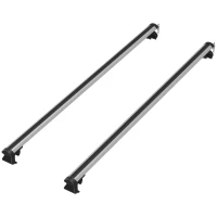 HOMCOM 2pc Roof Rack Car Roof Top Lockable Aluminum Cross Bars Adjustable Baggage Luggage Carrier, Silver (49")(m-11)