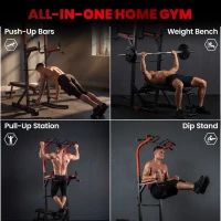 Soozier Power Tower Pull Up Bar Station for Home Gym Training Workout Equipment With Sit Up Bench(m-4)