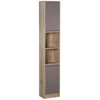 HOMCOM 67" Narrow Bathroom Storage Cabinet, Tall Freestanding Floor Cabinet, Bathroom Linen Cabinet with Doors and Adjustable Shelves(m-2)