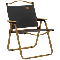 Outsunny Camping Chair, Lightweight Folding Chair, Portable Armchair, Excellent for Festivals, Fishing, Dark Grey(m-9)