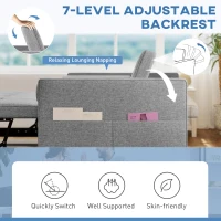 HOMCOM Pull Out Sofa Bed, Sleeper Sofa Couch with USB Ports, Small Linen Loveseat Futon Couch for Living Room, Grey(m-5)