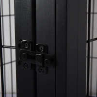 PawHut Dog Crate Furniture, 32" Small Dog Cage End Table with 2 Doors, Lockable Door, Puppy Kennel Indoor, Black(m-12)