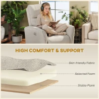 HOMCOM Power Recliner Chair, Dyed Fabric (Like Leathaire) Upholstered Recliner Chair with USB Ports, Footrest, Beige(m-5)