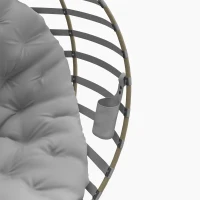 Outsunny Egg Chair, Patio Lounge Chair, Foldable Basket Chair with Large Seat Cushion, Side Pocket, Light Grey(m-9)