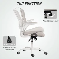 HOMCOM Ergonomic Mesh Office Chair with 4D Lumbar Support, Swivel Desk Chair with Flip-up Armrests, Tilt Function, Grey(m-6)