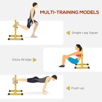 Soozier Bulgarian Split Squat Stand, 12-Level Adjustable Single Leg Squat Stand for Lower Body Strength Training, Yellow(m-4)