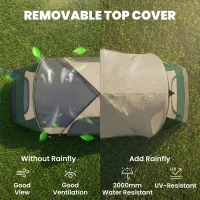 Outsunny Camping Tent for 6 Man with 2000mm Waterproof Rainfly and Carry Bag for Fishing Hiking Festival, Dark Green(m-4)