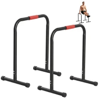 Soozier Set of 2 Dip Bar, Dip Station Push Up Station for Full Body Strength Training Home Gym Black(m-11)