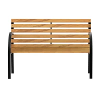 Outsunny 48"L Garden Bench Outdoor Patio 2-Person Wooden Seat Chair Park Loveseat  Yard Furniture w/ Steel Frame(m-12)