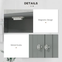 kleankin Bathroom Wall Cabinet with 2 Drawers, Modern Medicine Cabinet with 2 Doors and Open Shelf, Over the Toilet Storage Organizer for Living Room, Kitchen，20" x 7" x 26", Grey(m-6)