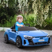 Aosom Ride-On Toy On Car with Remote Control, 12V 3.1 MPH Electric Ride for Kids w/ Suspension System, Horn Honking, Blue(m-1)