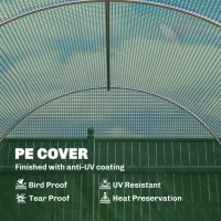 Outsunny 13' x 6' x 6' Outdoor Walk-in Tunnel Greenhouse Portable Plant Gardening Warm House with PE Cover Green(m-4)