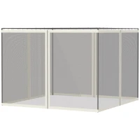 Outsunny Replacement Mosquito Netting for Gazebo 10' x 13' Black Screen Walls for Canopy with Zippers(m-2)