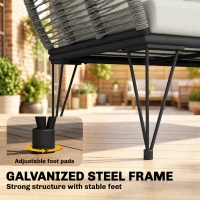 Outsunny Outdoor Couch Patio Sofa with Cushions, 2 Seater Patio Furniture Loveseat with Galvanized Steel Frame, Light Grey(m-7)