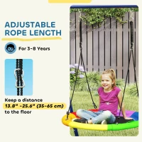 Qaba 6 in 1 Kids Swing Set with 1 Saucer Swing, 1 Belt Swing, 1 Disc Rope Swing, Climbing Ladder and Net, Basketball Hoop(m-5)