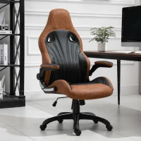 Vinsetto High Back Office Chair 6-Point Vibration Massage Chiar Faux Leather Task Chair Height Adjustable Padded Seat with Wheels(m-1)