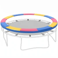 Soozier Trampoline Pad, 14FT Replacement Trampoline Safety Pad Mat Spring Cover, Water-Resistant, UV-Resistant, Tear-Resistant, No Holes for Pole, Colorful(m-10)