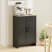 HOMCOM Modern Storage Cabinet with Doors and Adjustable Shelf for Kitchen, Living room, 23.6" x 11.8" x 35.4", Black(m-9)