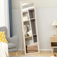 HOMCOM 64" x 21" Full Length Mirror, Standing, Wall-Mounted or Leaning Against Wall, for Bedroom, Living Room, White(m-1)