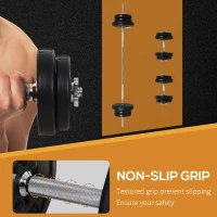 Soozier 145lbs Dumbbell & Barbell Adjustable Set Plate Bar Clamp Rod Home Gym Sports Area Exercise(m-6)
