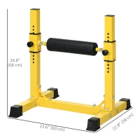 Soozier Bulgarian Split Squat Stand, 12-Level Adjustable Single Leg Squat Stand for Lower Body Strength Training, Yellow(m-3)