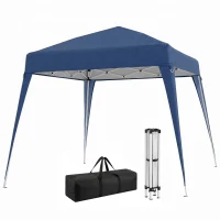 Outsunny 8' x 8' Pop Up Canopy, Outdoor Folding Tent, Portable Party Tent with Carrying Bag for Camping, Party, Picnic, Blue(m-13)