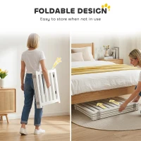 PawHut 23.5"H Foldable Dog Gate with Door, 4 Panels Freestanding Pet Gate Barriers Indoor with Support Feet, Puppy Fence for Dogs, White(m-6)