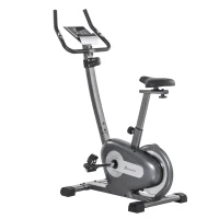 Soozier Exercise Bike with 10-Level Adjustable Magnetic Resistance, Indoor Cycling Bike Home Cardio Workout Trainer, 16lbs Flywheel, LCD Display, and Adjustable Seat, Grey(m-11)