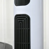 HOMCOM Freestanding Tower Fan Cooling for Home Bedroom with Oscillating, 3 Speed, 12h Timer, LED Sensor Panel, Remote Controller, White(m-10)