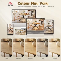 HOMCOM 47" Round Kitchen Table for 4, Industrial Dining Table with Steel Legs for Dining Room, Brown and Black(m-7)