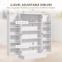 HOMCOM Freestanding Kitchen Pantry Storage Cabinet Kitchen Cabinet with 5-Tier Shelf 12 Spice Racks Adjustable Shelves White(m-6)