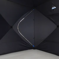 Outsunny 2-4 Person Pop-up Ice Fishing Tent Portable Ice Fishing Shelter with Windproof Windows and Carrying Bag Hub Fish Shelter, Blue(m-10)
