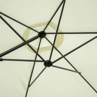 Outsunny 8.5FT Offset Patio Umbrella with 360° Rotation, Outdoor Cantilever Roma Parasol Hanging Sun Shade Canopy Shelter with Cross Base, Beige(m-7)