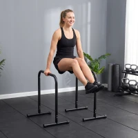 Soozier Set of 2 Dip Bar, Dip Station Push Up Station for Full Body Strength Training Home Gym Black(m-10)